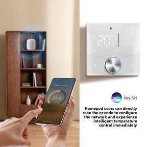 Thermostat intelligent WiFi moderne Alahot pour <span class=keywords><strong>chauffage</strong></span> au sol électrique/à eau 220V, compatible <span class=keywords><strong>Google</strong></span> <span class=keywords><strong>Home</strong></span> pour hôtels - Product Image 4