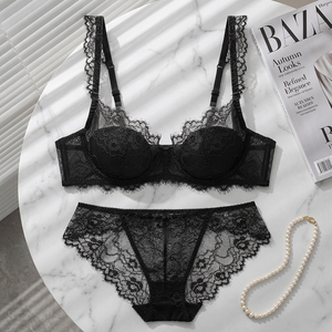 Women's Black Lace Lingerie <b>Set</b> <b>Sexy</b> Push-up Underwire Bra and Panty <b>Set</b> Comfortable Floral Lace Lingerie <b>Set</b> for Women - Product Image 4