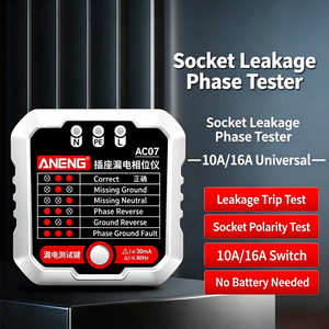 <b>Socket</b> Leakage Current Tester AC07 10A/16A Phase Detector <b>Plug</b> Polarity Checker - Product Image 5