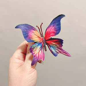 Wholesale Gradient Butterfly Hair Clip Unisex Fabric with Sweet Style Daily Use - Product Image 5