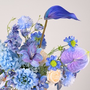 Bouquet artificiel de cardamome violette, fleurs en soie bleues légères, accessoires de décoration pour mariage et maison - Product Image 4