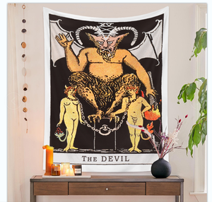 Impresión 3D Rectángulo Nuevo Arte Abstracto Meditación Diferente Fuerza Amarilla Hombres Tarot Tapices para la decoración del hogar - Product Image 4