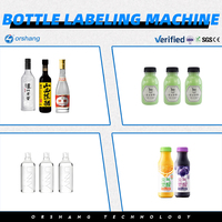 Applicateur semi-automatique d'étiquettes pour bouteilles carrées Orshang Étiqueteuse de bouteilles plates double face Étiqueteuse de bouteilles de date