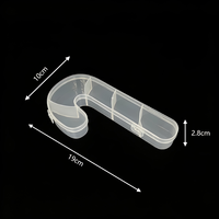 Boîte de rangement DIY transparente en PP de qualité industrielle, à motifs de dessins animés, avec compartiments de formes variées (bâton de marche, champignon, radis, œuf) pour perles