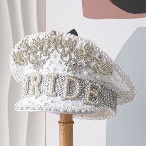 Nicro Nouveaux Costumes de Scène Créatifs de Luxe Chapeau de Capitaine de Mariée Perles Simulées Diamants Nouveautés pour Fêtes d'Halloween et de Pâques - Product Image 4