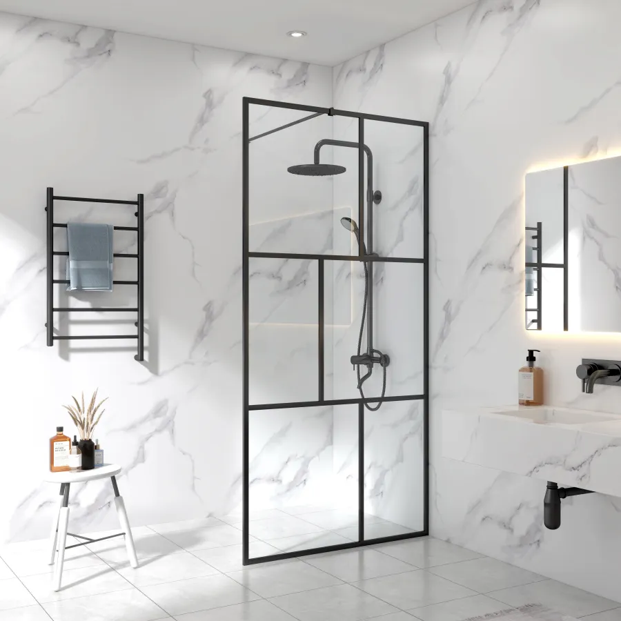 Frameless Polycarbonate Bath Wall Brackets Walk-In Glass Shower Screen Đối Với Bồn Tắm
