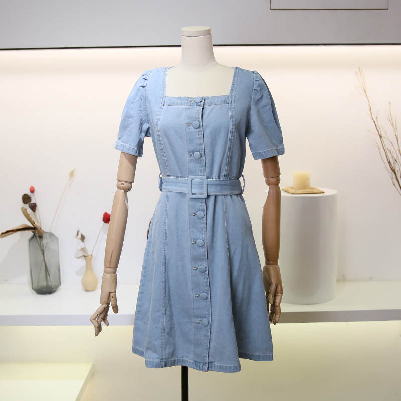 Stock Dress Drop ship women short sleeve skirts office clothing