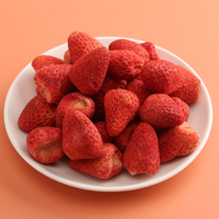 Framboises déshydratées croustillantes en vrac, en copeaux, pour chocolat, lyophilisées, fruits de fraises séchés par congélation, moitiés