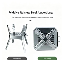 Poêle à bois portable en acier inoxydable pour camping extérieur, support de feu de camp pliable, microcristallin