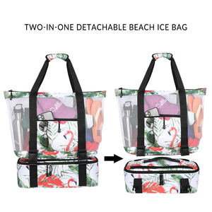 Weibci — <span class=keywords><strong>sac</strong></span> en maille à 4 brins, <span class=keywords><strong>avec</strong></span> <span class=keywords><strong>compartiment</strong></span> <span class=keywords><strong>isotherme</strong></span> pour pique-nique, <span class=keywords><strong>sac</strong></span> <span class=keywords><strong>de</strong></span> <span class=keywords><strong>plage</strong></span>, original, usine - Product Image 2