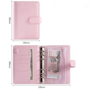 A6 PU Leather Hardcover Loose-Leaf Travel <b>Journal</b> with Zipper Closure 17 Sheets for Office Learning and School Use - Product Image 3
