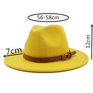 Nuevo Sombrero Fedora para Hombre y Mujer con Cinta de Cuero, Elegante, para Invierno y Otoño, Ala Ancha, Estilo Jazz, Iglesia, Panamá - Product Image 6