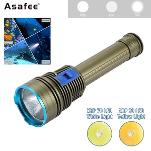 Asafee-linterna de buceo potente, antorcha de pesca subacuática de alto brillo, luz <span class=keywords><strong>led</strong></span> xhp70 impermeable recargable, luz de buceo - Product Image 6