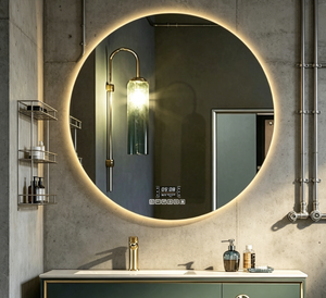<b>Smart</b> Round LED Bathroom <b>Mirror</b> With Touch Switch Aluminum Frame Minimalist Design Wall Mounted Adjustable Light Display - Product Image 5