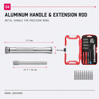 Kit de réparation électronique 32 pièces avec 24 embouts de précision en acier au chrome-vanadium, tournevis Phillips, Torx, hexagonaux pour réparation de téléphones