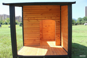 Nichoir <span class=keywords><strong>pour</strong></span> chien en bois, grand, extérieur, surélevé, villa <span class=keywords><strong>pour</strong></span> animaux de compagnie avec toit ouvert et terrasse, imperméable et facile à nettoyer <span class=keywords><strong>pour</strong></span> chiens moyens/grands - Product Image 4