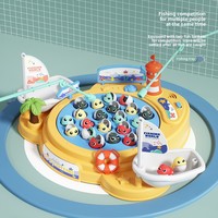 BJQ OEM mainan pendidikan papan permainan memancing magnetik bertenaga baterai plastik untuk anak-anak dengan musik listrik dan fitur Putar