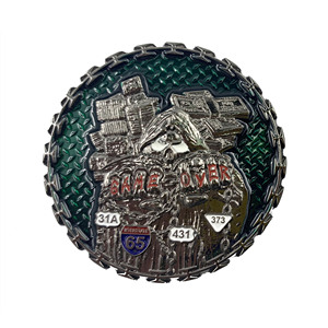Monedas de Desafío Personalizadas al por Mayor con Temática de Grim Reaper, de Aleación de Zinc Luminosa, Transparentes en Morado con Impresión UV - Product Image 5
