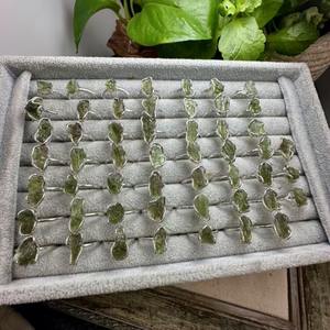 Khắc đá quý trang sức pha lê Nhẫn 925 Chất lượng cao Séc moldavite tự nhiên cho khắc - Product Image 2