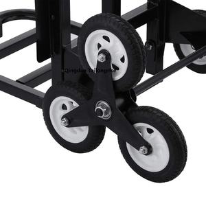 Zware 6-wielige Draagbare Stalen Trolley Kar Rubber Plastic Kruiwagen Trap Klimmen Met Aanpasbare Oem Winkelen - Product Image 4