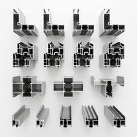 Kit de Perfil de Riel para Ventana Corredera de Aluminio, Riel de Doble Canal en U con Ranura para Burlete, Extrusión de Marco de Alta Resistencia