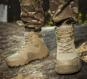 HPB01 Promotion Stock - Bottes d'entraînement en daim marron désertique et noir AS33 - Bottes de combat Coyote Brown, Khaki, Noir - Product Image 6