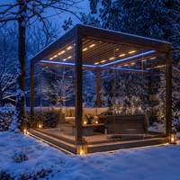Pergola en aluminium durable avec revêtement en poudre, motorisée, à lames orientables, bioclimatique, imperméable, pour balcon extérieur, jardin, bord de piscine