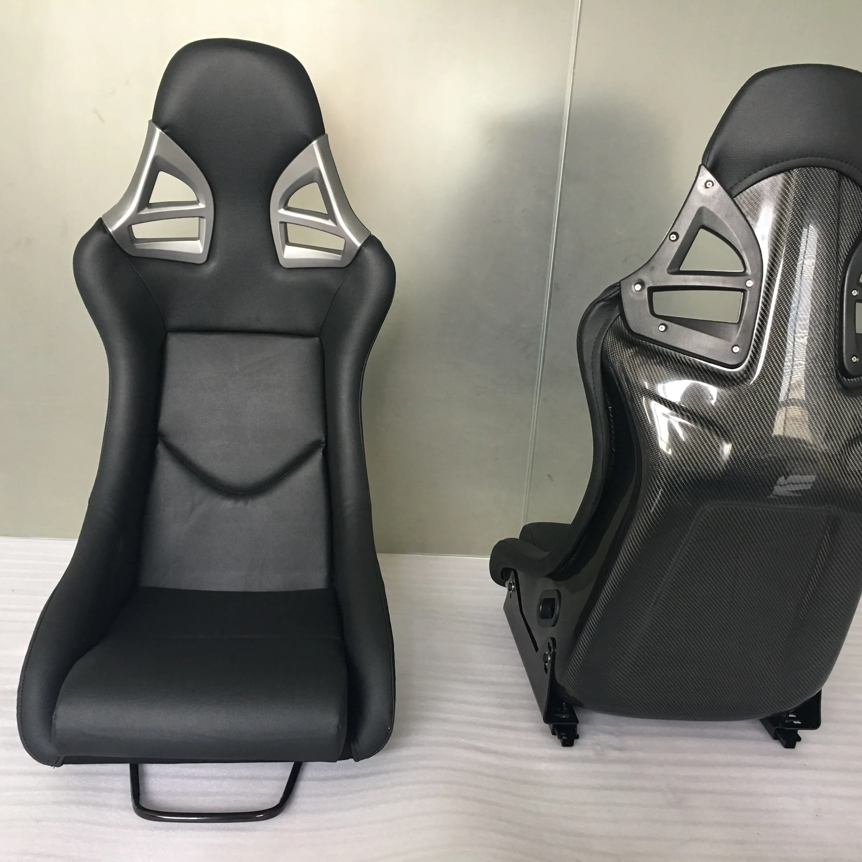 Drift Racing Style Black PVC Leather MP Sport Car Seat