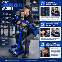 STELLARWAY Machine à Curls Biceps Professionnelle avec Câble en Acier Revêtu de Nylon de 6,35 mm pour Entraînement des Bras