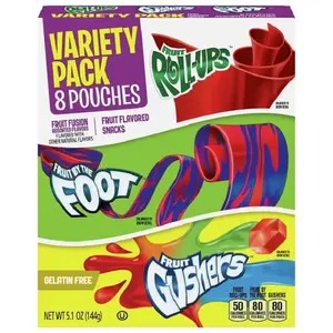 Alal Ruit ol-ps Ruit olups, Nack, shipped, ariety (24 unidades)/Resh stock Fruit rollup a la venta