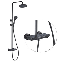 Ensemble de Douche Complet Luxe et Moderne à 3 Fonctions Chaud-Froid, Monté Mural pour Salle de Bain, Douche Pluie Type Piano