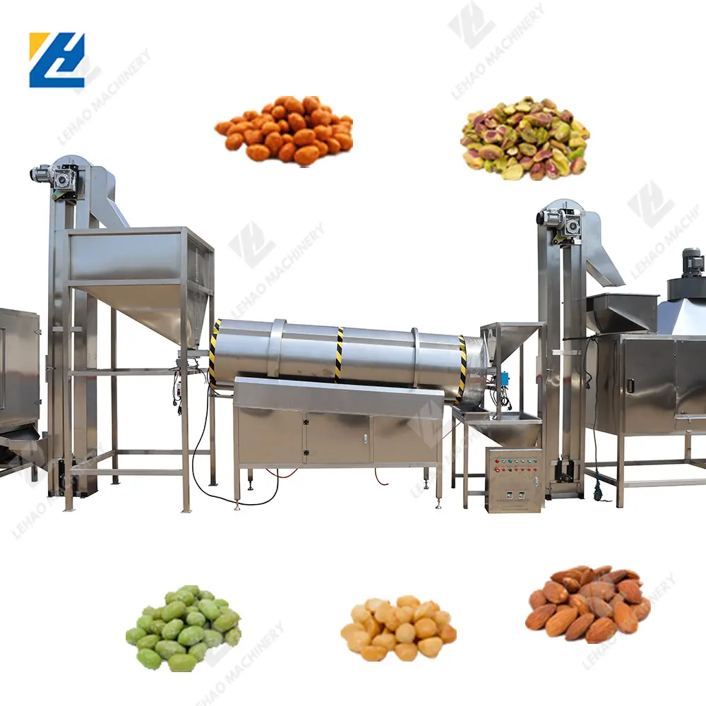 Machine d'assaisonnement de torréfaction de noix de cajou d'arachide salée entièrement automatique ligne de production d'aromatisants de torréfacteur de noix