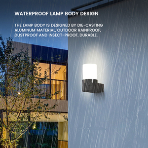 Lámpara de Pared Cilíndrica Multifuncional de Aluminio Fundido, Impermeable, de 12 Vatios, Apta para Uso en Interiores y Exteriores - Product Image 2