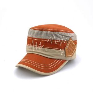 6-Panel Splicing <b>Flat</b>-top Hat Embroidery Ethnic Vintage Style Polyester/Cotton Canvas Fabric Fashionable Versatile for Men Women - Product Image 5