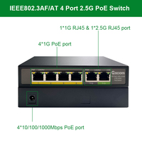 4+2 Port 10/100M Metal POE Switch 4 POE 2 Port Uplink Switch Jaringan untuk Kamera Keamanan