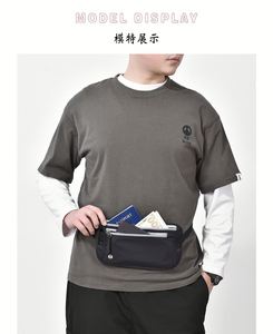Custom Logo Anti-Theft RFID Zipper Fashion Travel Passport Holder Waist Fanny Pack Money Belt Slim <b>Waterproof</b> Nylon - Product Image 4