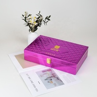 Boîte en cuir rose de luxe personnalisée Boîte de rangement cosmétique Remplissage cutané de rouge à lèvres Essence pour le visage Boîte d'emballage de luxe pour les soins de la peau