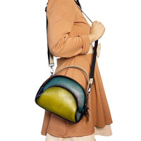 Sac en cuir véritable pour femme, fermeture éclair, résistant à l'eau, design contrasté, option logo personnalisé, doublure en polyester, tout inclus