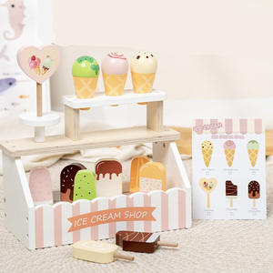 ร้านขายไอศกรีมจำลอง ของเล่นเด็ก บ้านไม้ ชุดครัว ของเล่นเสริมพัฒนาการ พร้อมชุดน้ำชายามบ่าย - Product Image 1