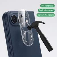 Protection d'objectif d'appareil photo double pour iPhone, verre trempé 9H monobloc anti-rayures HD transparent avec kit d'installation