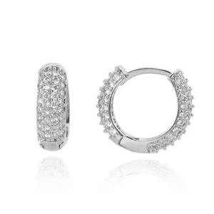 Pendientes Redondos de Plata de Ley 925 Personalizados con Moissanita VVS, Bañados en Oro Real, con Diamantes, Estilo Hip Hop, Joyería Brillante - Product Image 6