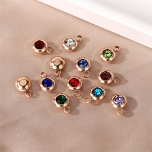 Accesorios de Joyería Personalizados, Dije del Zodiaco de Acero Inoxidable Chapado en Oro con Circonita - Product Image 1