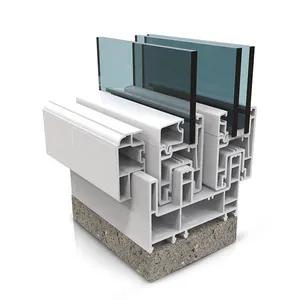 Sicurezza domestica uragano casa a prova di impatto doppio vetro Pvc Upvc finestre e porte telaio vetro plastica Upvc finestra scorrevole in Pvc