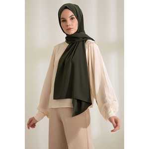 Medina Silk <b>Shawl</b> Dark Khaki Long <b>Women's</b> Scarf Elegant Style - Product Image 3