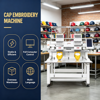 Machine à broder informatisée à 2 têtes pour casquettes, chapeaux, t-shirts et vêtements, avec moteur à roulement intégré et fonctionnement informatisé