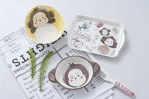 Bebê Crianças Crianças Melamina <span class=keywords><strong>Bowl</strong></span> Cute <span class=keywords><strong>Monkey</strong></span> Cartoon Image Childrenware Máquina de lavar louça-Safe Hot Selling <span class=keywords><strong>Bowl</strong></span> Salad <span class=keywords><strong>Fruit</strong></span> Snack <span class=keywords><strong>Bowl</strong></span> - Product Image 6
