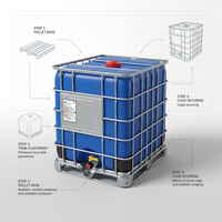 Conteneur de stockage en vrac de 1000 L en PEHD et acier composite pour produits chimiques et additifs alimentaires