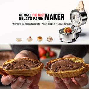 Mesin Pembuat Es Krim Sandwich New Miles Otomatis, Makanan Jalanan Korea, Lapisan Anti Lengket, Baja Tahan Karat 304, Ringan, Model Meja - Product Image 6