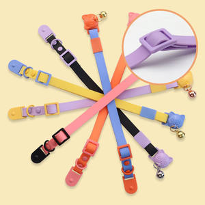 <span class=keywords><strong>Collar</strong></span> de gato bonito con logotipo personalizado en stock, <span class=keywords><strong>collar</strong></span> de gato impermeable de PVC con correa recubierta separable y campana - Product Image 1