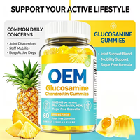 Gummies de Glucosamine et Chondroïtine Sans Sucre Saveur Ananas 2000mg 60 Comprimés Complément Alimentaire